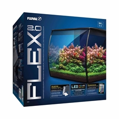 Fluval Flex Led 34l 2.0 sort 35x33x30cm 7w7500k 230l/t